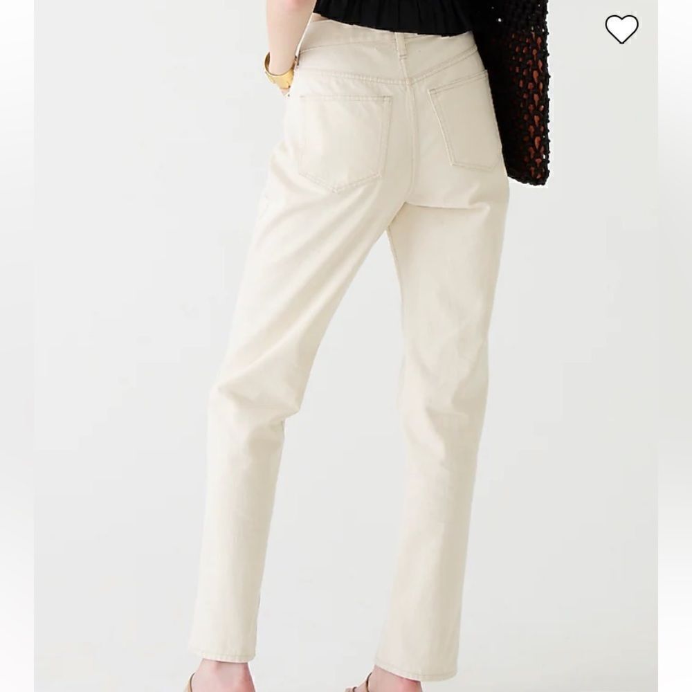 J. Crew Tall high-rise full-length '90s classic straight-fit jean in ecru